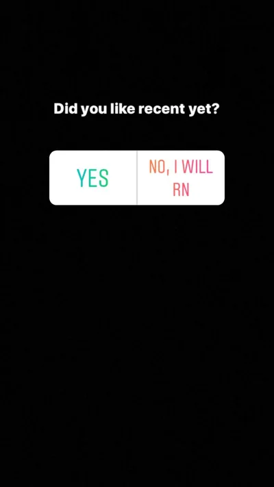 A 2018 Story asking whether people had liked the recent post.