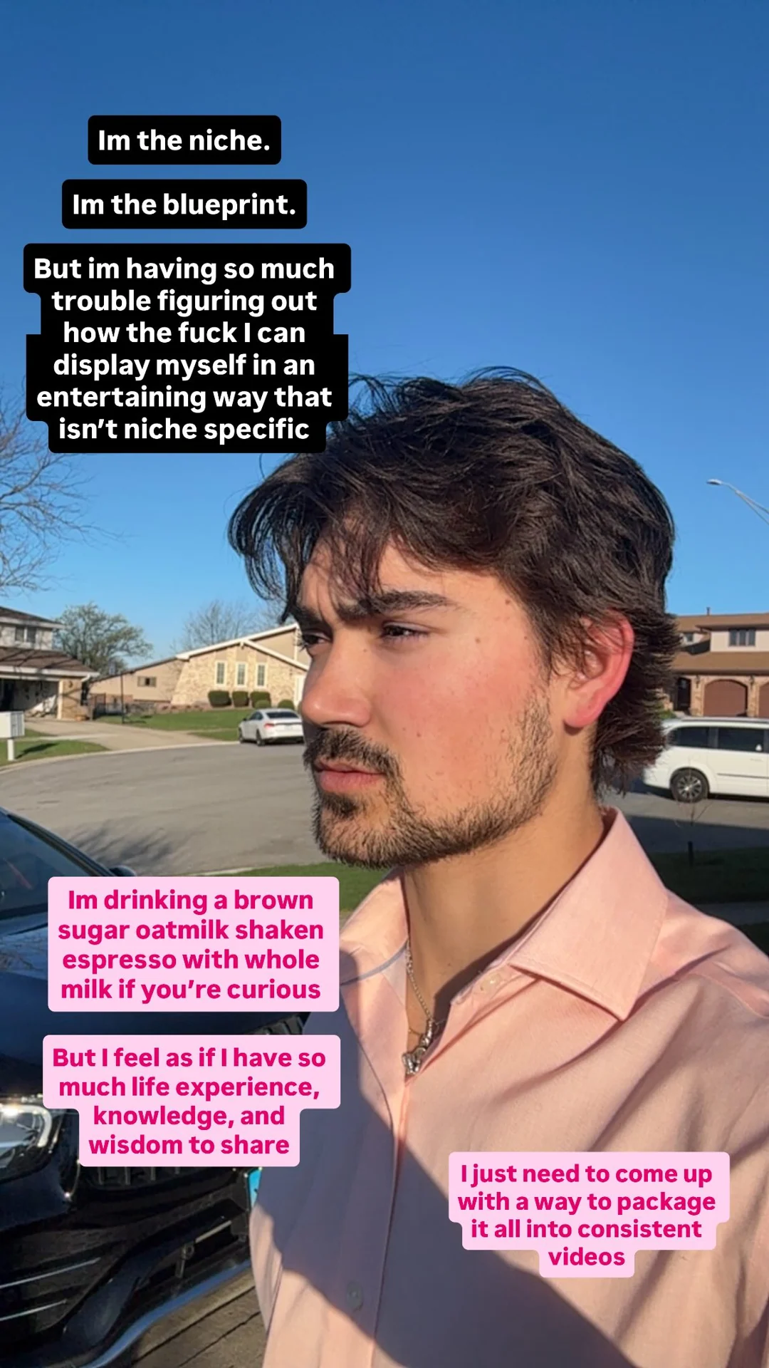 April 6: a self-portrait outside, a coffee order, and an idea for bringing the whole person into the work.
